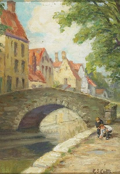 In The Quaint Old Flemish City (bruges) Oil Painting by Gertrude E. Spurr Cutts