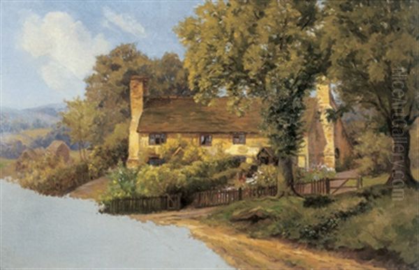 Landscape With Stone House Oil Painting by Gertrude E. Spurr Cutts