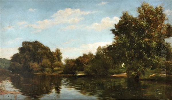 L'etang Oil Painting by Eugene Cuvelier