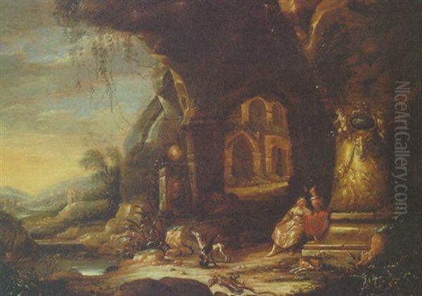 Diana And Actaeon In A Grotto Oil Painting by Abraham van Cuylenborch