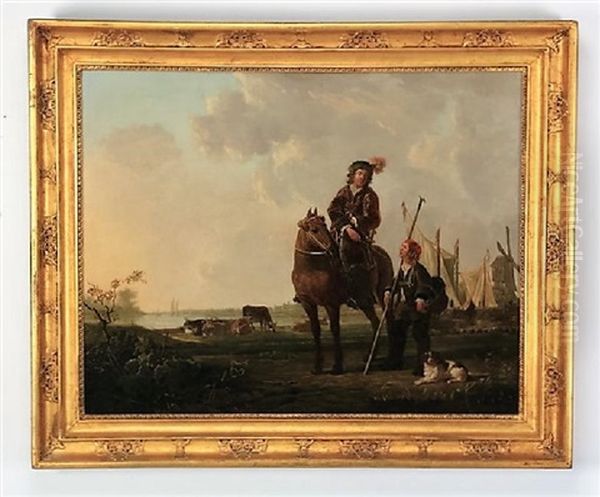 Equestrian Portrait Of Pieter De Roovere Oil Painting by Aelbert Cuyp