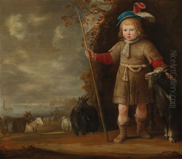 Ein Knabe Als Hirte Mit Einer Ziegenherde Oil Painting by Aelbert Cuyp