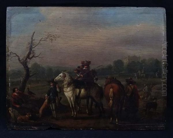 After The Hunt Oil Painting by Aelbert Cuyp