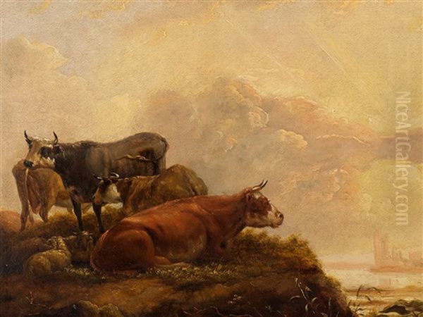 Cows And Sheep Oil Painting by Aelbert Cuyp