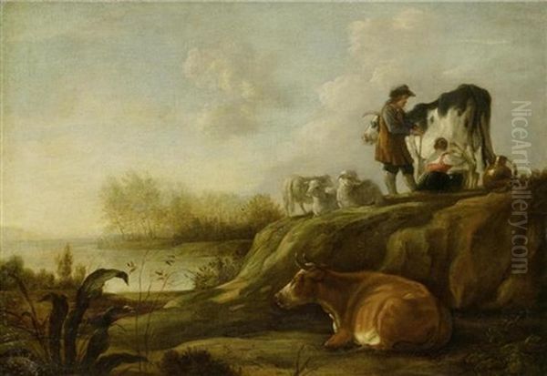 Landschaft Mit Kuhen Oil Painting by Aelbert Cuyp