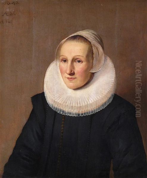 Portrait Of A Lady, Aged 26, Half Length Oil Painting by Aelbert Cuyp