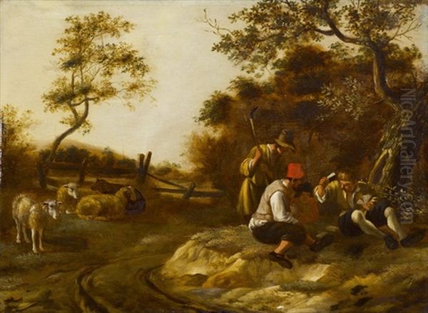 Hirten Beim Kartenspiel Oil Painting by Aelbert Cuyp