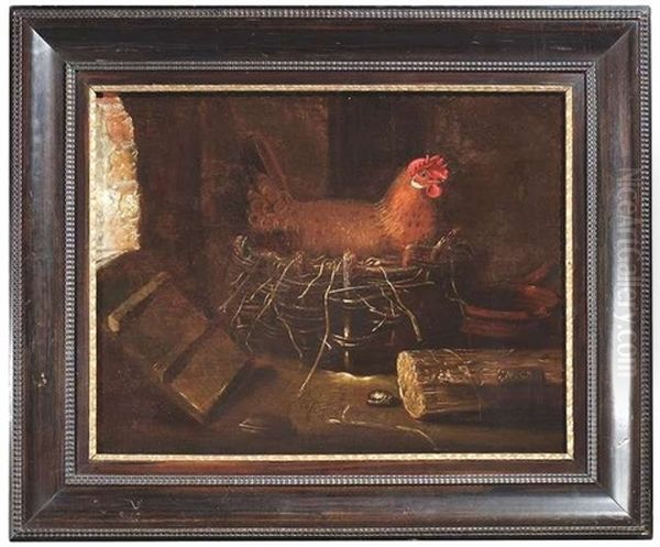 Brutendes Huhn Im Korb Oil Painting by Aelbert Cuyp