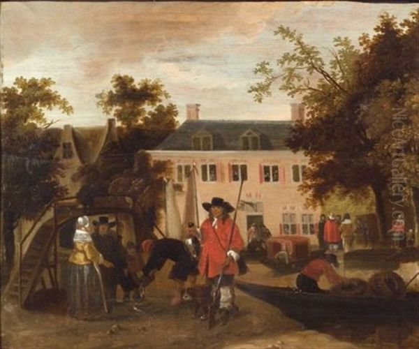 Exterior Of Inn Oil Painting by Aelbert Cuyp