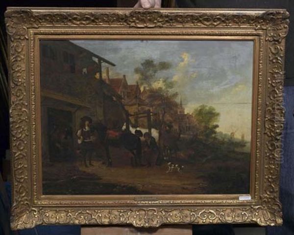 Beim Hufschmied Oil Painting by Aelbert Cuyp