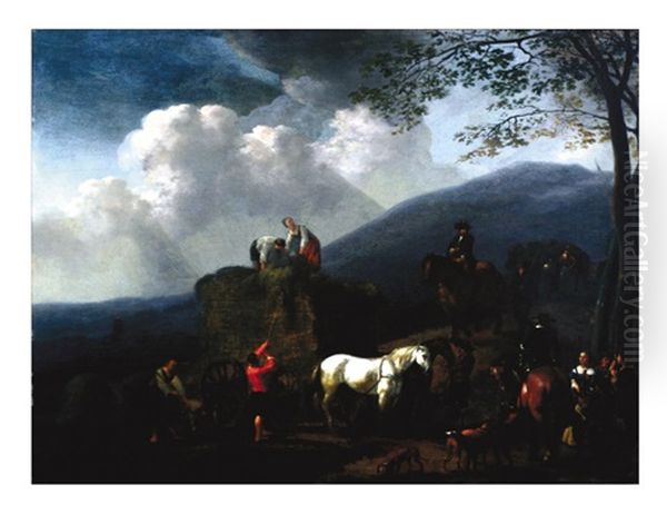 Hay Harvest Oil Painting by Aelbert Cuyp