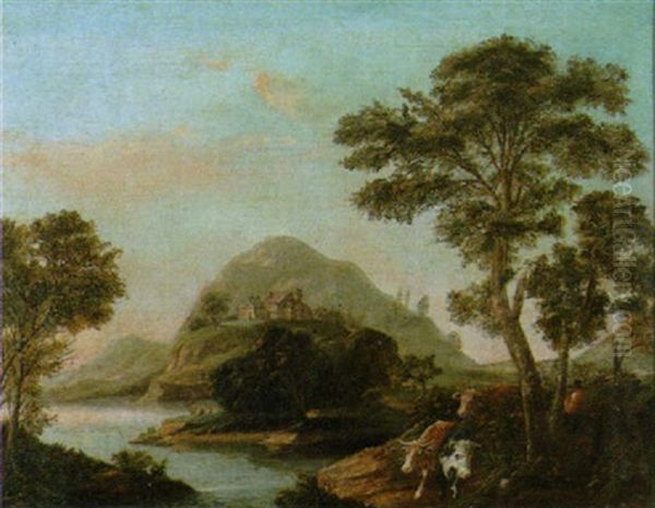 Ideale Flusslandschaft Oil Painting by Aelbert Cuyp