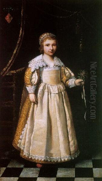 Retrato De Nina Con Ramo De Flores Oil Painting by Aelbert Cuyp