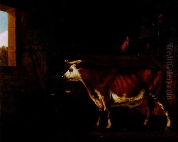 Ladugardsinterior Med Tjur Oil Painting by Aelbert Cuyp