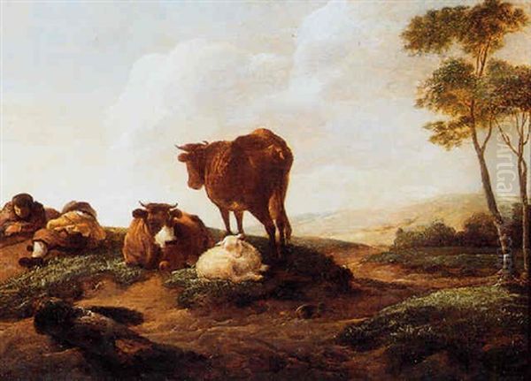 Rustende Herders Met Vee Oil Painting by Aelbert Cuyp