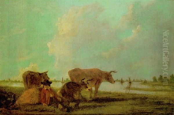 Paisaje Con Pastor Oil Painting by Aelbert Cuyp