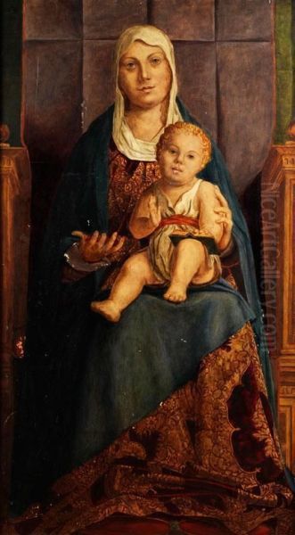 Die Sitzende Maria Mit Dem Jesuskind Auf Ihrem Schoss Oil Painting by Antonello da Messina Messina