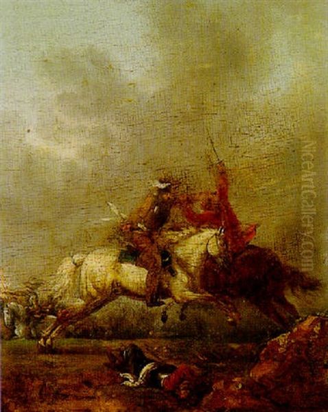 Battle Scene Oil Painting by Aelbert Cuyp