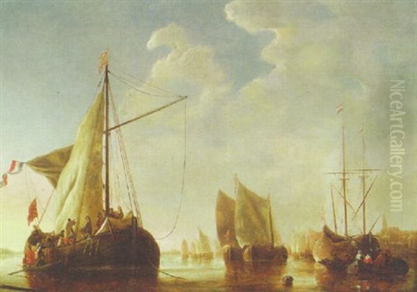 Shipping On The Maas by Aelbert Cuyp