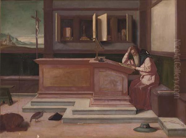 Saint Jerome In His Study Oil Painting by Antonello da Messina Messina