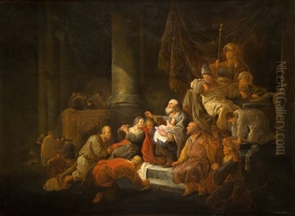 Presentacion De Jesus En El Templo Oil Painting by Benjamin Gerritsz Cuyp