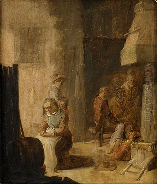 Interior Av Taverna Med Figurer Oil Painting by Benjamin Gerritsz Cuyp