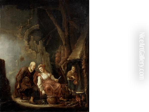 Tobias And His Wife Oil Painting by Benjamin Gerritsz Cuyp