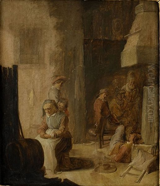 Interior Av Taverna Med Figurer Oil Painting by Benjamin Gerritsz Cuyp