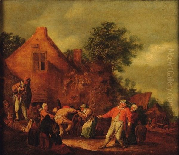 La Danse Paysanne A L'exterieur De L'auberge Oil Painting by Benjamin Gerritsz Cuyp