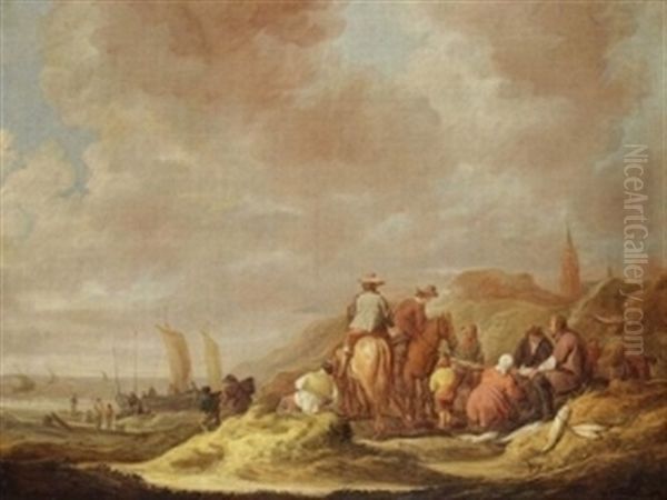 Strandlandschaft Vor Scheveningen Oil Painting by Benjamin Gerritsz Cuyp