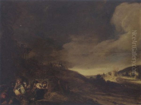 Road Thieves In A Landscape Oil Painting by Benjamin Gerritsz Cuyp