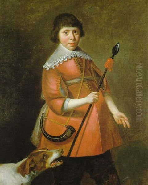 Bildnis Eines Jungen Mannes Als Jager Mit Seinem Hund Oil Painting by Benjamin Gerritsz Cuyp