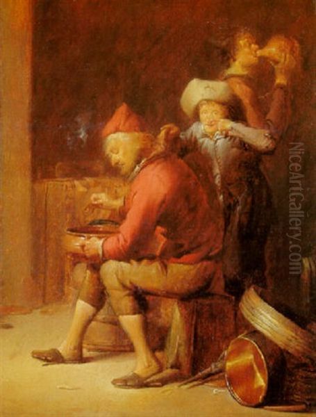 In Einer Bauernkuche Oil Painting by Benjamin Gerritsz Cuyp