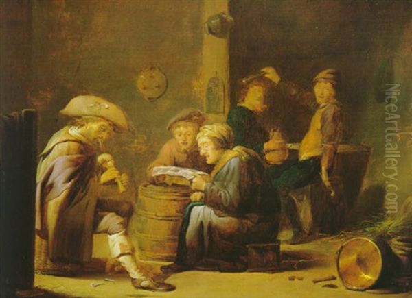 Musizierende Bauern Im Wirtshaus Oil Painting by Benjamin Gerritsz Cuyp