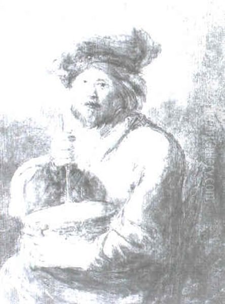 A Baker Mixing Bread Oil Painting by Benjamin Gerritsz Cuyp