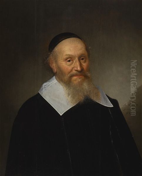 Portrait Of Jacob Trip (circa 1576-1661), Aged 74, Half-length, Wearing A Skullcap And A Flat Collar Oil Painting by Jacob Gerritsz Cuyp