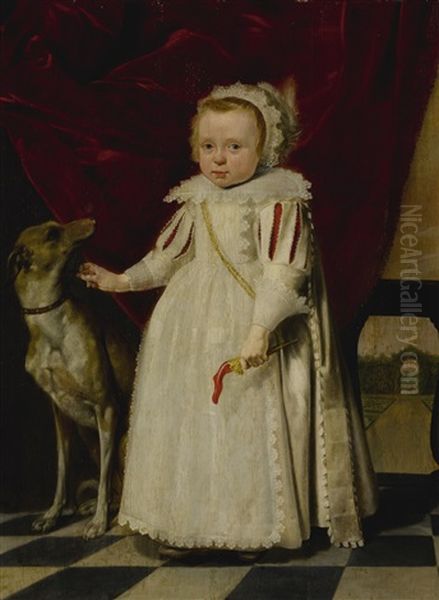 Portrait Of A Young Boy And Dog In A Landscape Oil Painting by Jacob Gerritsz Cuyp