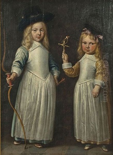 Portrait De Deux Enfants En Pieds Oil Painting by Jacob Gerritsz Cuyp