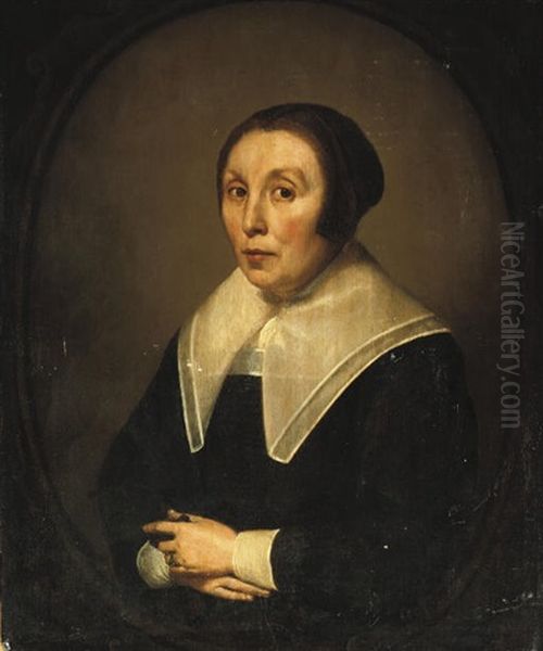 Portrait Of A Lady In A Black Costume Oil Painting by Jacob Gerritsz Cuyp