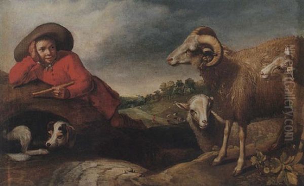 A Young Shepherd Boy With His Flock Oil Painting by Jacob Gerritsz Cuyp