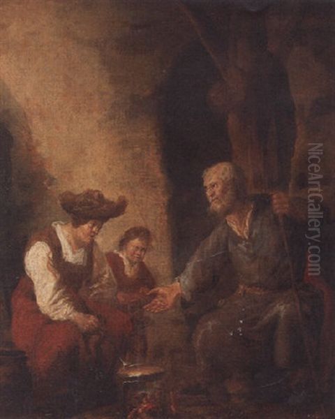 A Beggar Asking For Food From A Peasant Woman Oil Painting by Jacob Gerritsz Cuyp