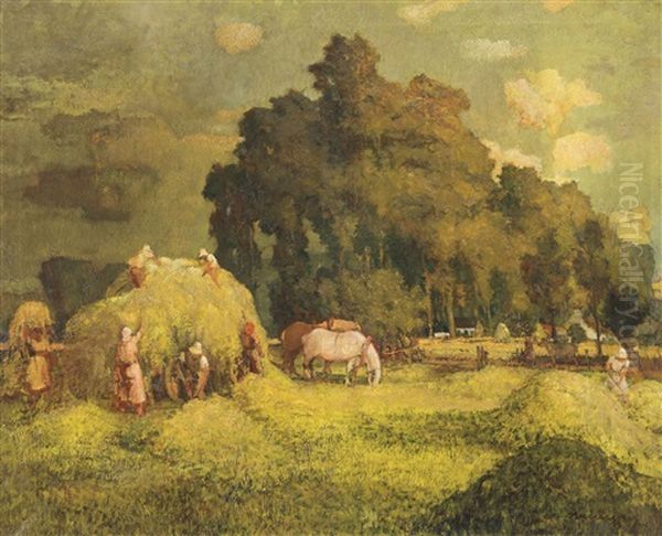 The Hay Harvest Oil Painting by Alfons De Cuyper