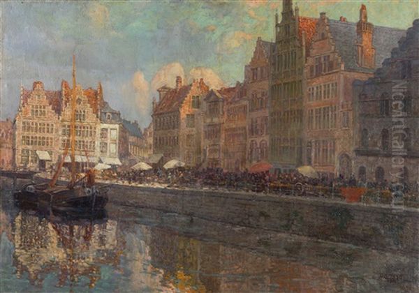 Gent, Korenlei Oil Painting by Alfons De Cuyper