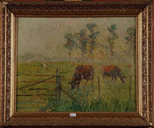 Vaches Au Pre Oil Painting by Alfons De Cuyper