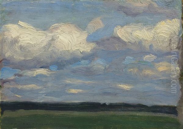 Study Of Sky Oil Painting by Stanislaw Czajkowski