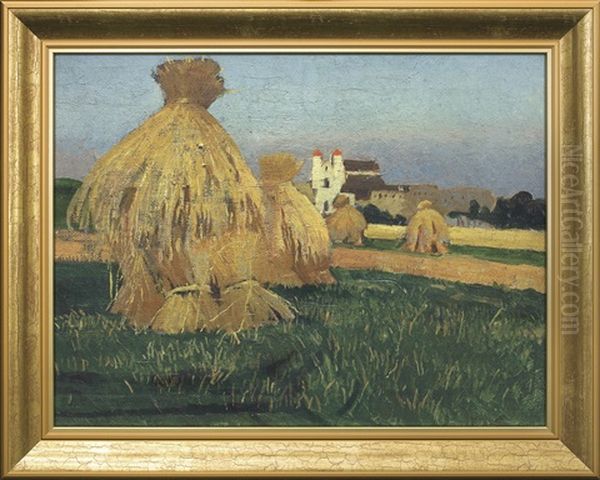 Harvest Oil Painting by Stanislaw Czajkowski