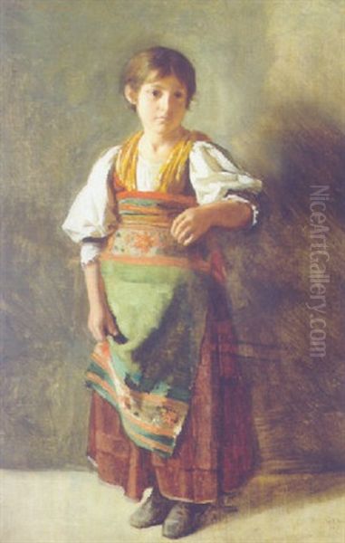 Italienisches Bauernmadchen Oil Painting by Emil Czech