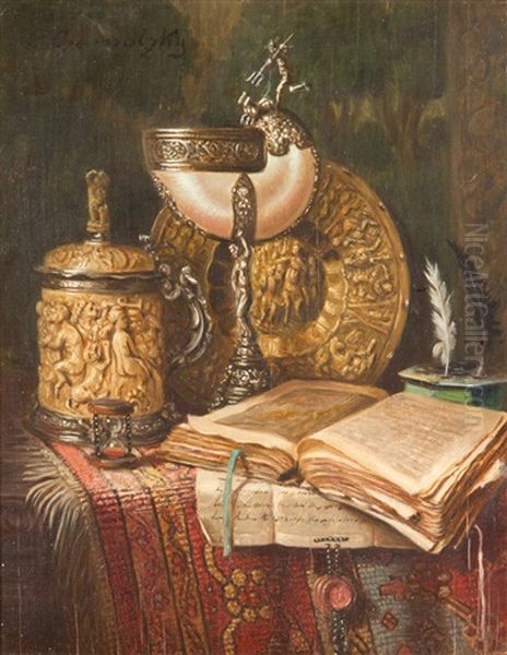 Stillleben Mit Nautiluspokal Oil Painting by Ernst Czernotzky