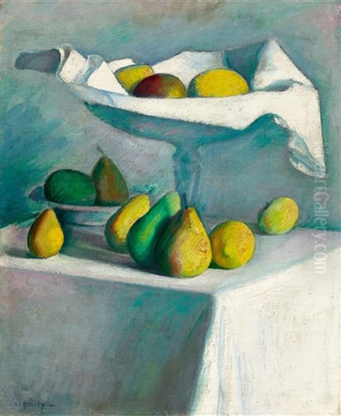 Still-life With Pears Oil Painting by Dezsoe Czigany