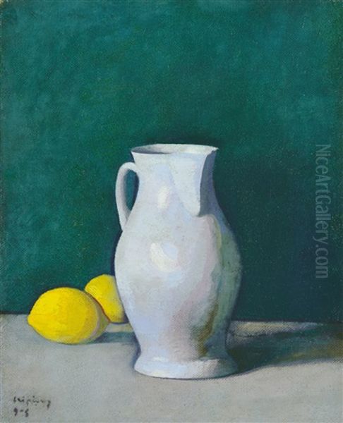 Still-life With Lemons Oil Painting by Dezsoe Czigany